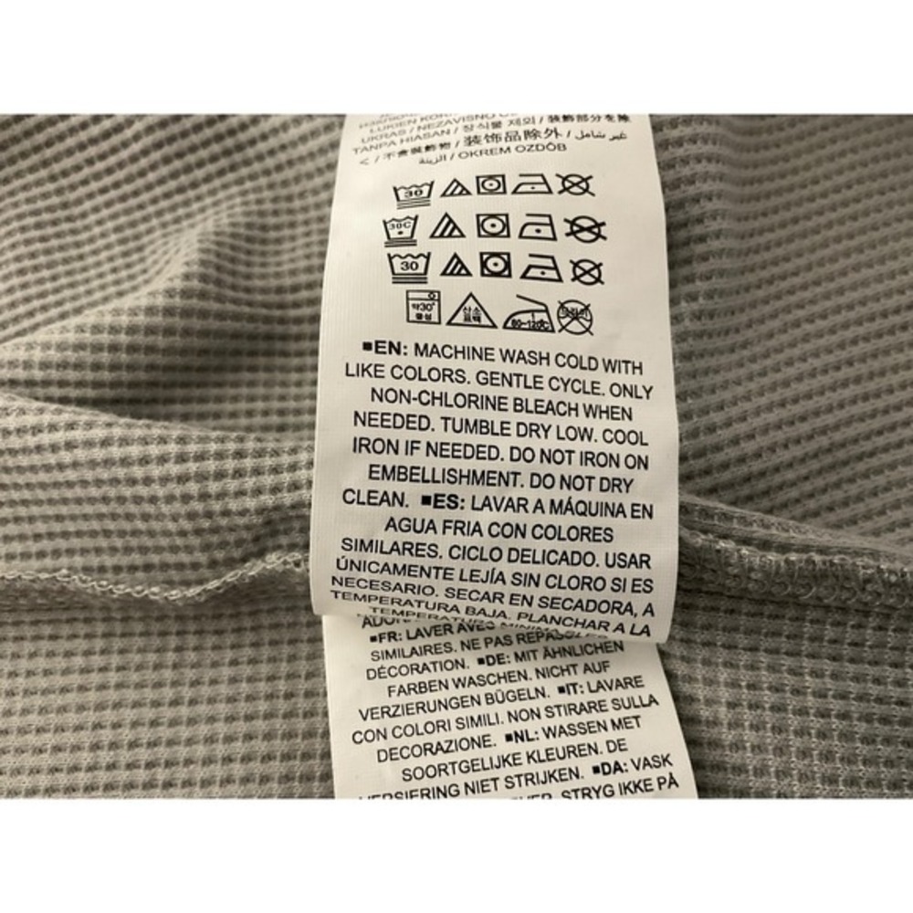 CSA Chicago Bears NFL Mens XL Waffle Knit Raglan Thermal Hoodie Grey Navy New - Picture 6 of 13